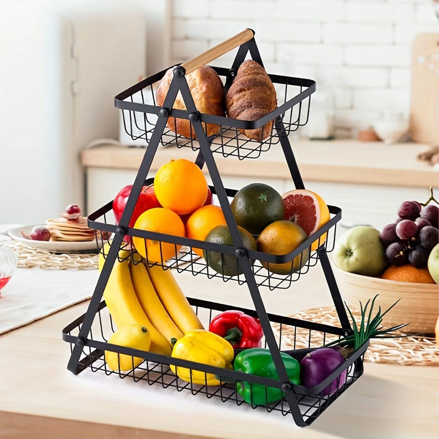 VertiFruit – 3-laags Fruitmand met Elegant Design