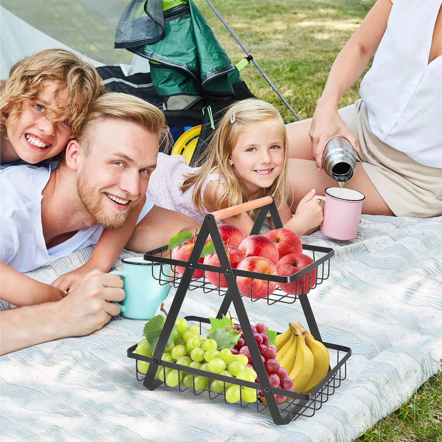 VertiFruit – 3-laags Fruitmand met Elegant Design