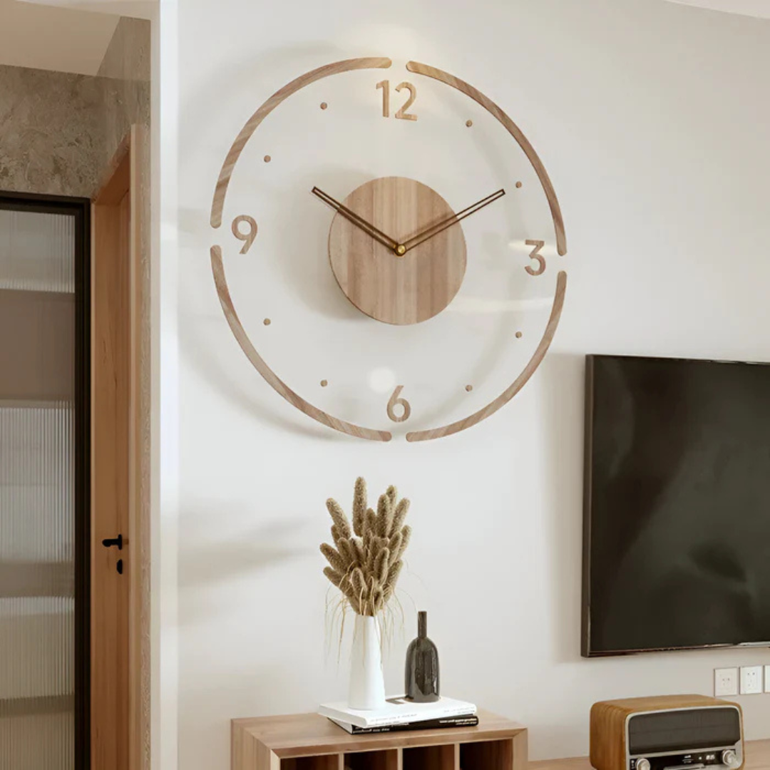 SilentWood – Moderne Geluidloze Wandklok