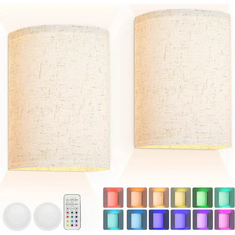 Linnen Draadloze Wandlamp (2 stuks)