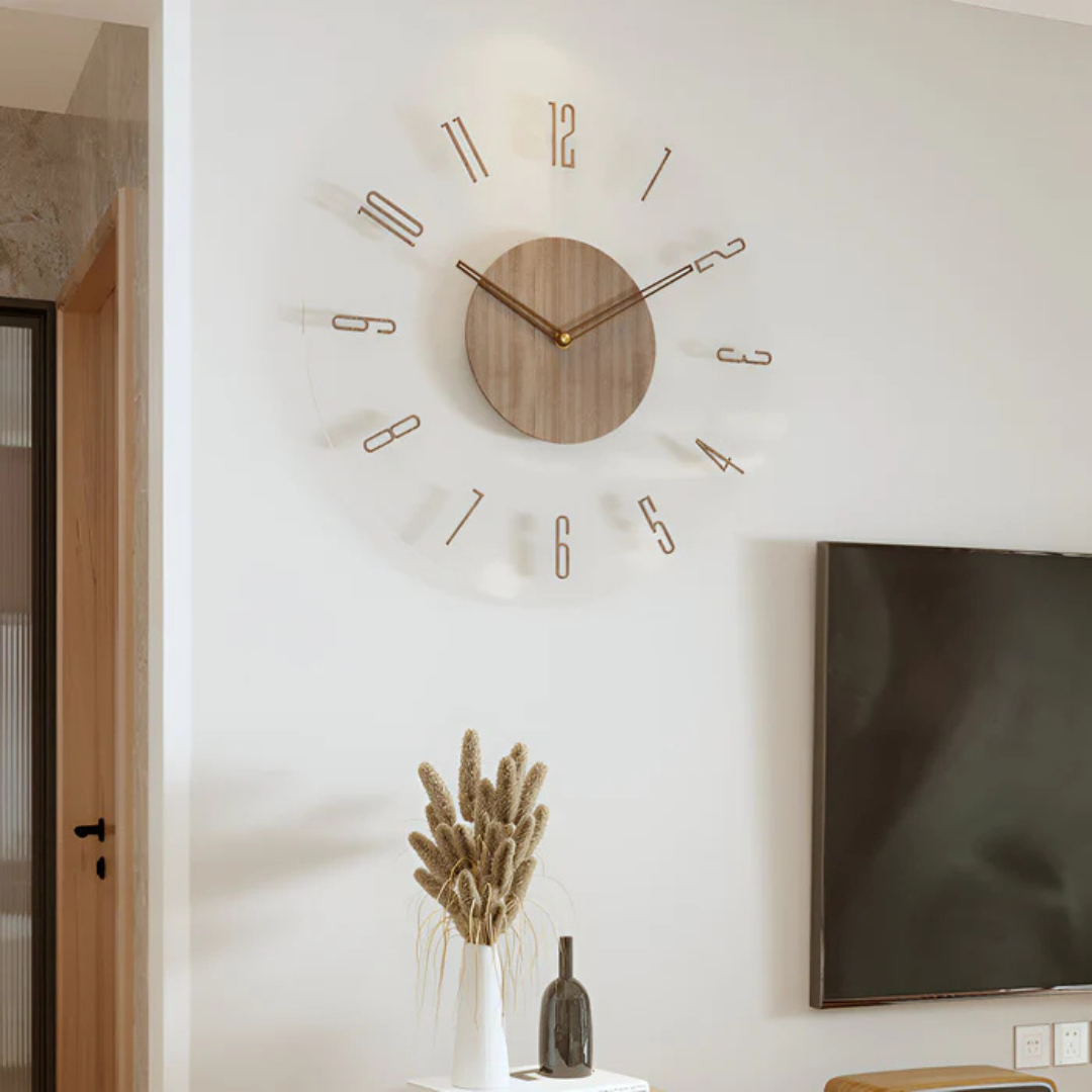 SilentWood – Moderne Geluidloze Wandklok