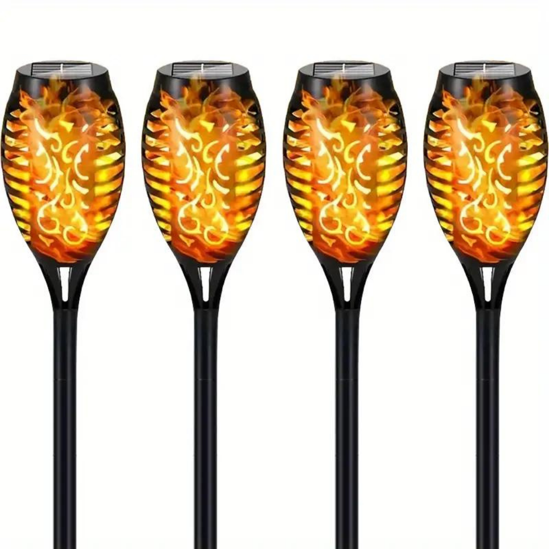 Solar LED buitenverlichting met flikkerende vlam, waterdicht, eenvoudig te installeren, oplaadbaar via zonne-energie, ideaal voor sfeervolle tuinen