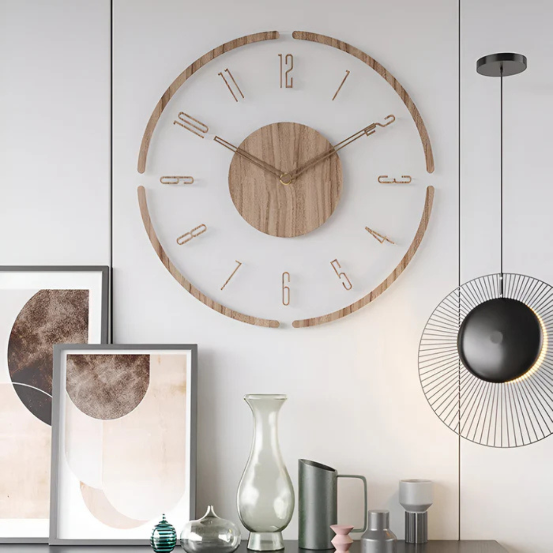 SilentWood – Moderne Geluidloze Wandklok