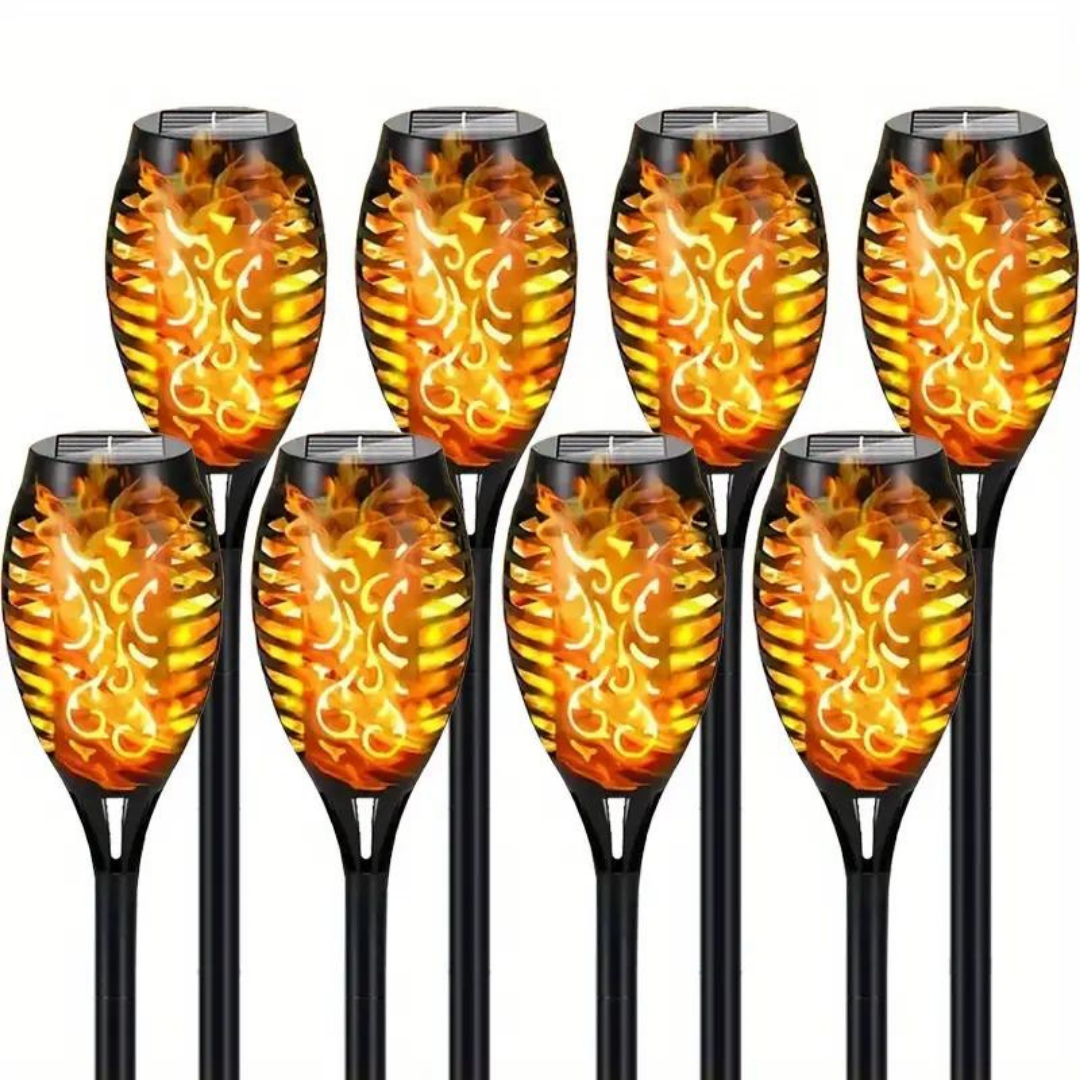 Solar LED buitenverlichting met flikkerende vlam, waterdicht, eenvoudig te installeren, oplaadbaar via zonne-energie, ideaal voor sfeervolle tuinen