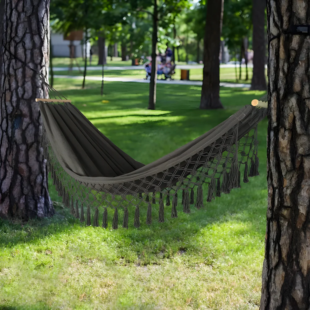 Relaxa – Luxe Hangmat met Houten Stokken