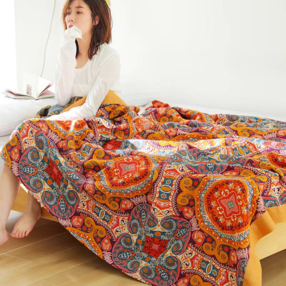 Boho Dubbelzijdig Katoenen Zomerdeken | Oase Wonen