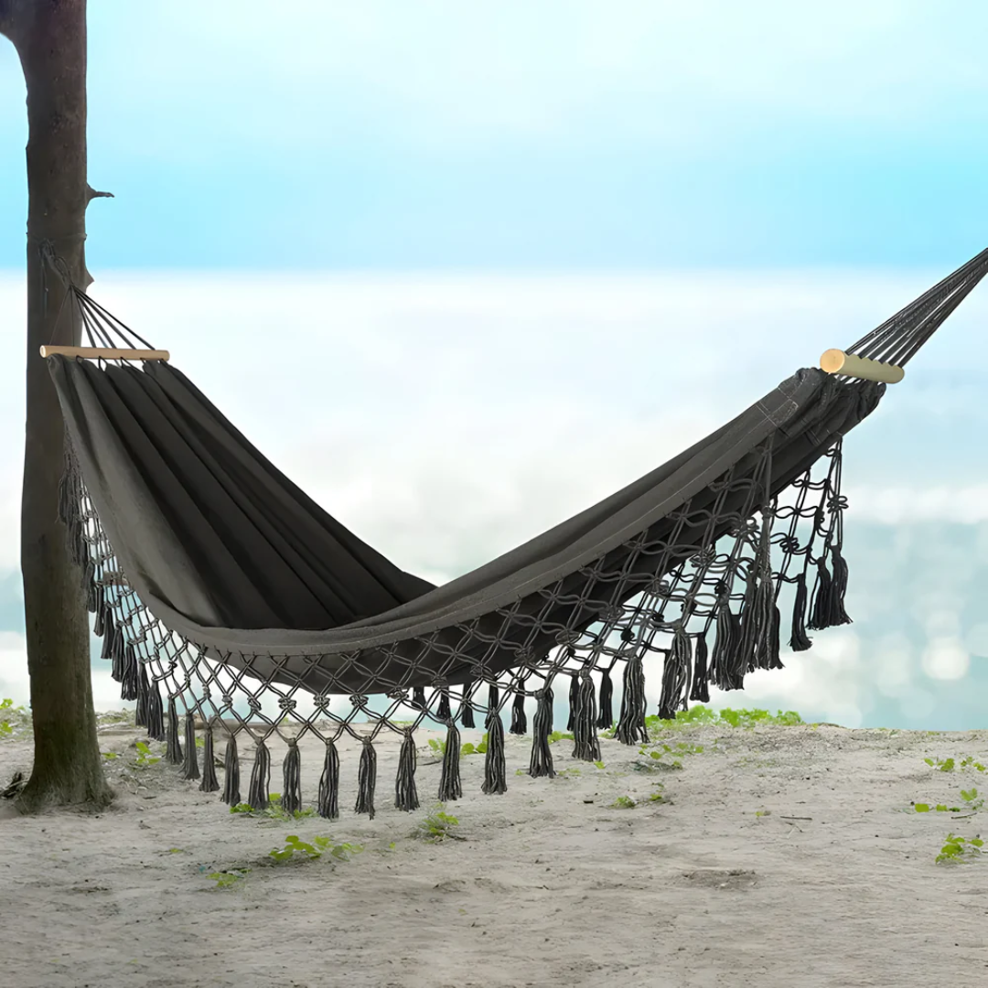 Relaxa – Luxe Hangmat met Houten Stokken