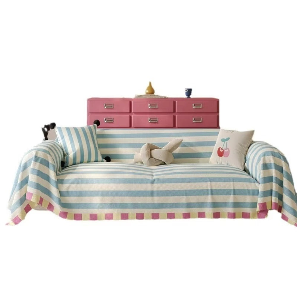 Pastel Gestreepte Bankhoes – Zachte Microvezel voor je Bank | Oase Wonen