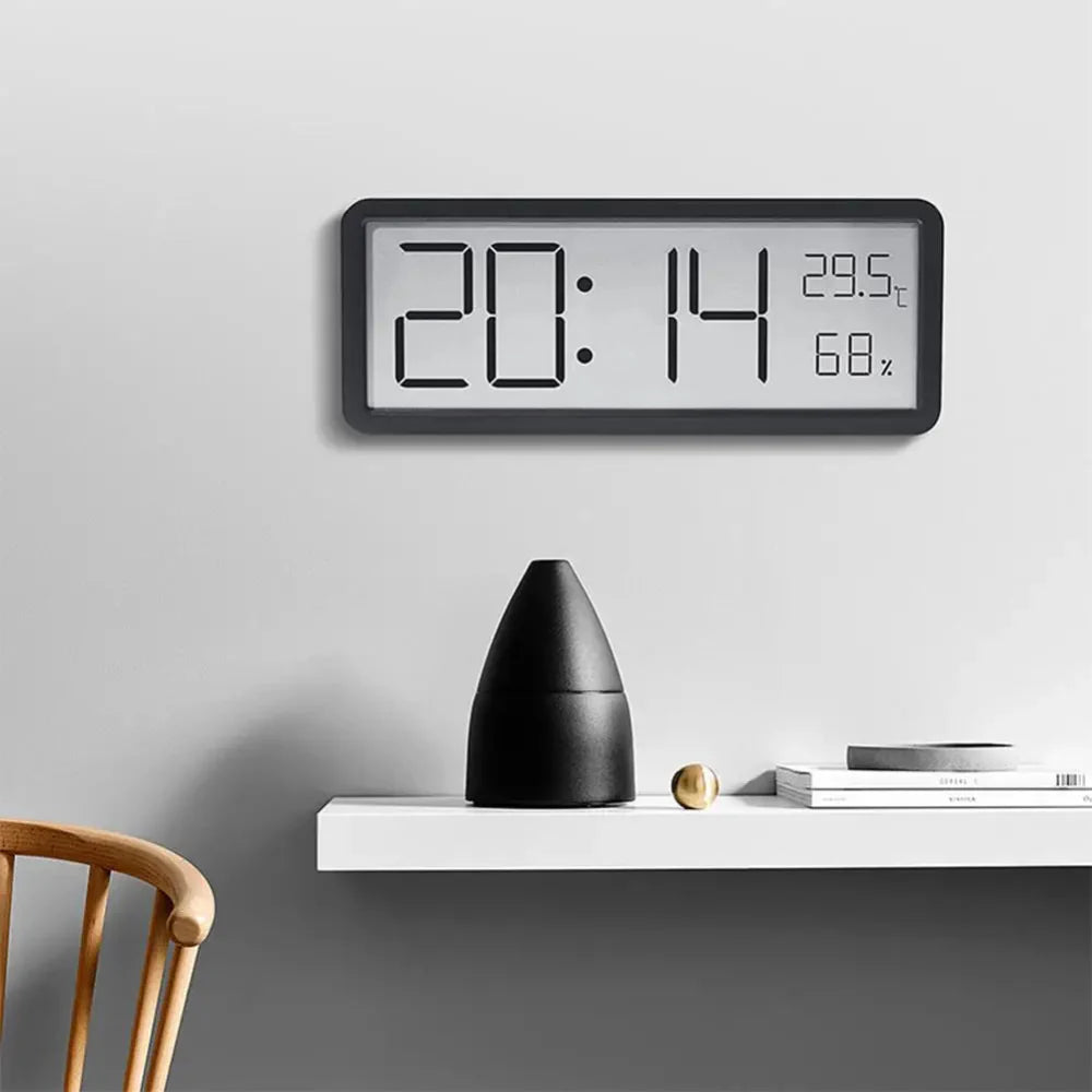 ClimaView – Digitale LED-wandklok met Temperatuur- en Vochtweergave
