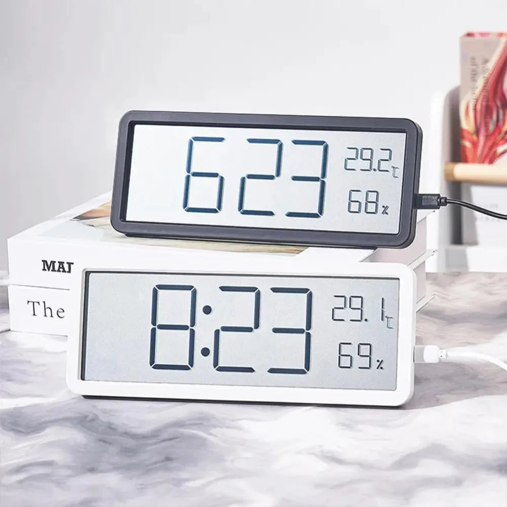 ClimaView – Digitale LED-wandklok met Temperatuur- en Vochtweergave