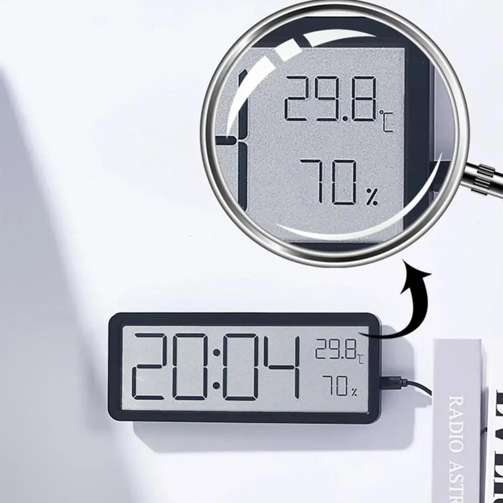 ClimaView – Digitale LED-wandklok met Temperatuur- en Vochtweergave