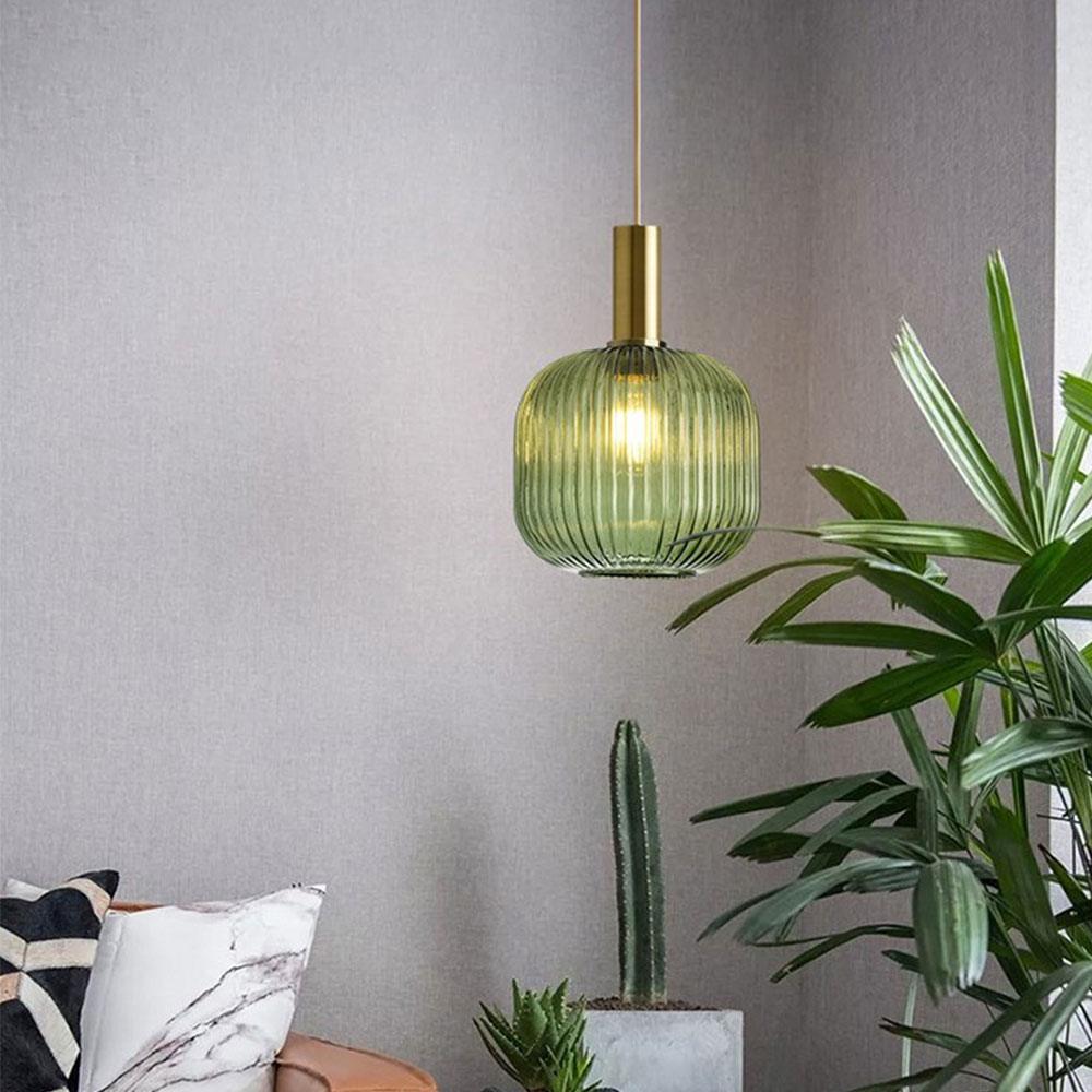 NordicGlow Hanglamp - Gecanneleerde glazen hanglamp