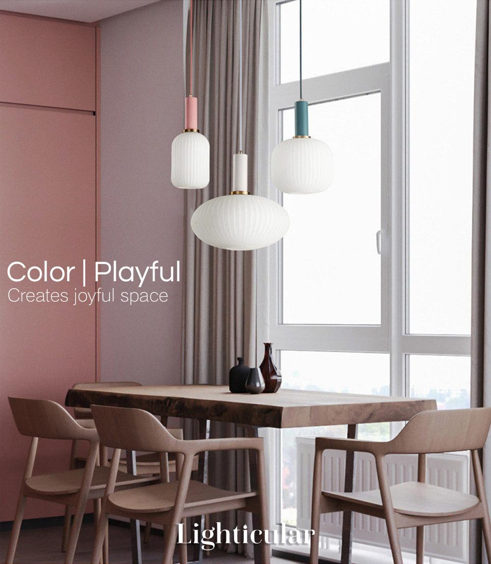 NordicGlow Hanglamp - Gecanneleerde glazen hanglamp