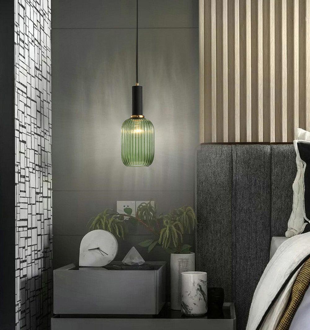 NordicGlow Hanglamp - Gecanneleerde glazen hanglamp