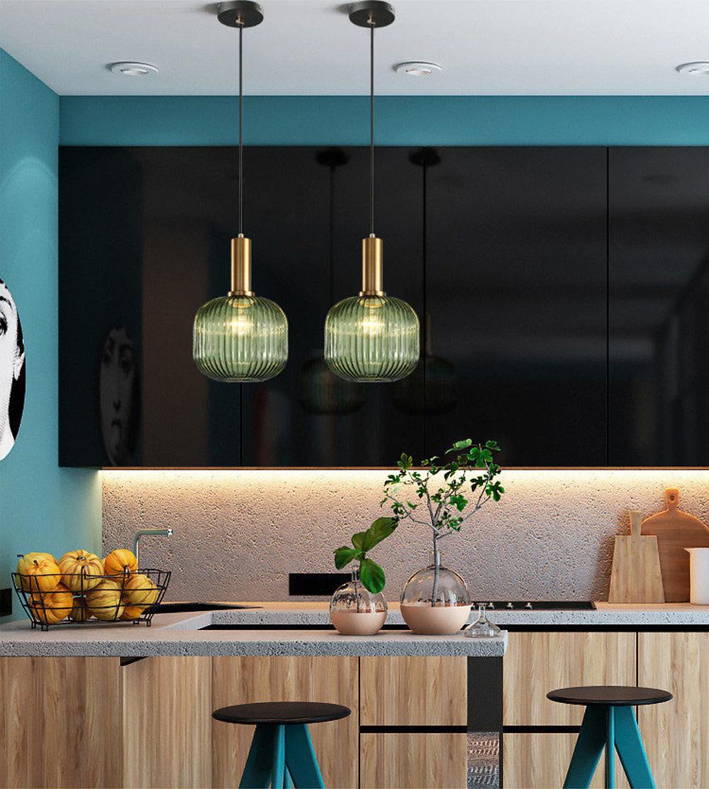NordicGlow Hanglamp - Gecanneleerde glazen hanglamp