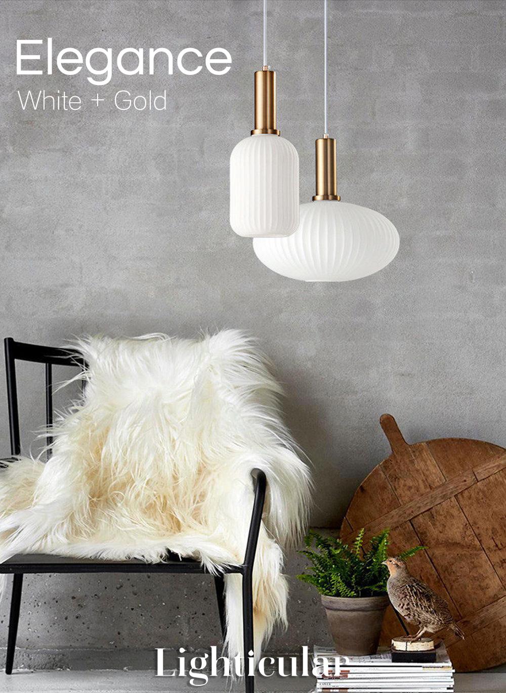 NordicGlow Hanglamp - Gecanneleerde glazen hanglamp