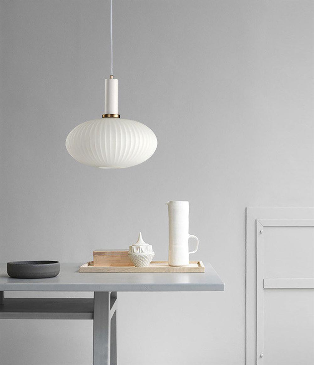 NordicGlow Hanglamp - Gecanneleerde glazen hanglamp