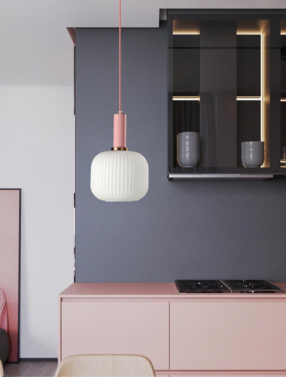NordicGlow Hanglamp - Gecanneleerde glazen hanglamp