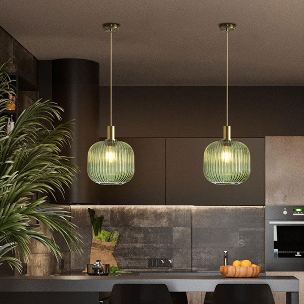 NordicGlow Hanglamp - Gecanneleerde glazen hanglamp