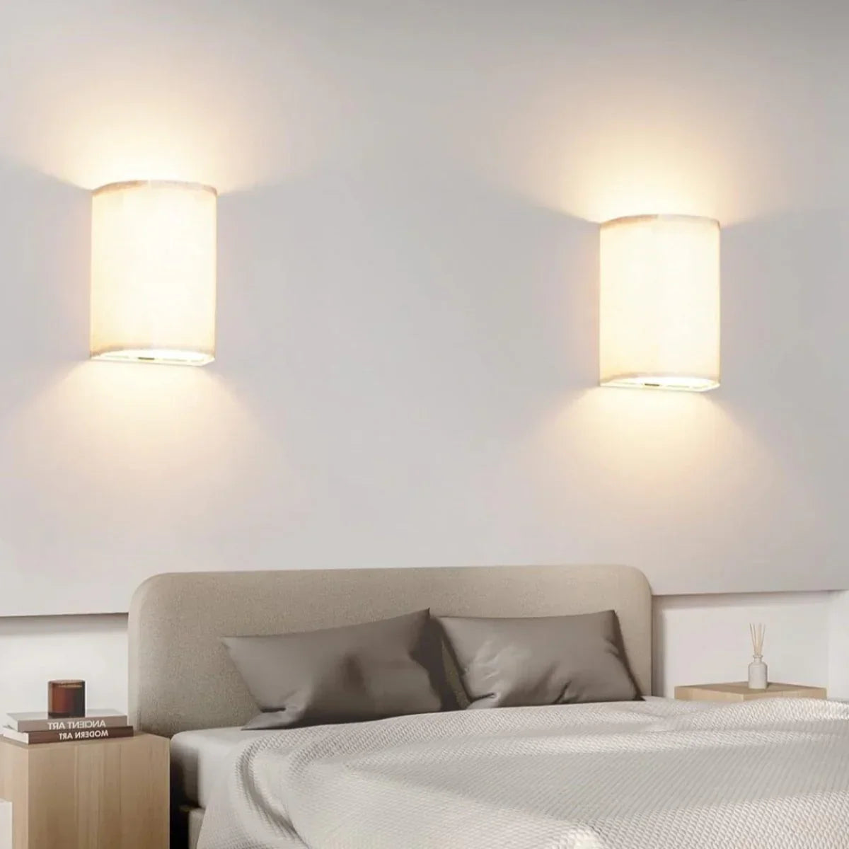 Linnen Draadloze Wandlamp (2 stuks)