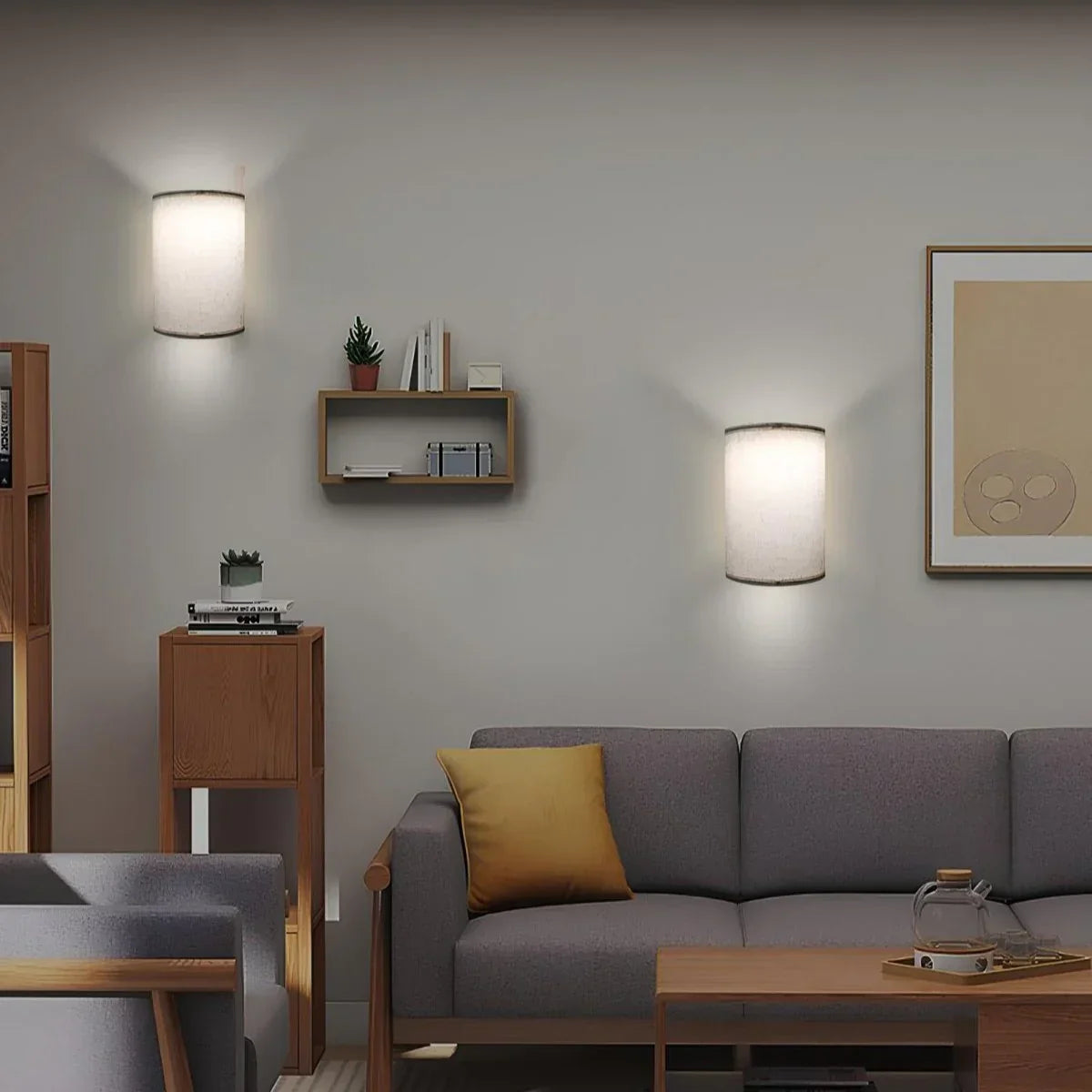 Linnen Draadloze Wandlamp (2 stuks)