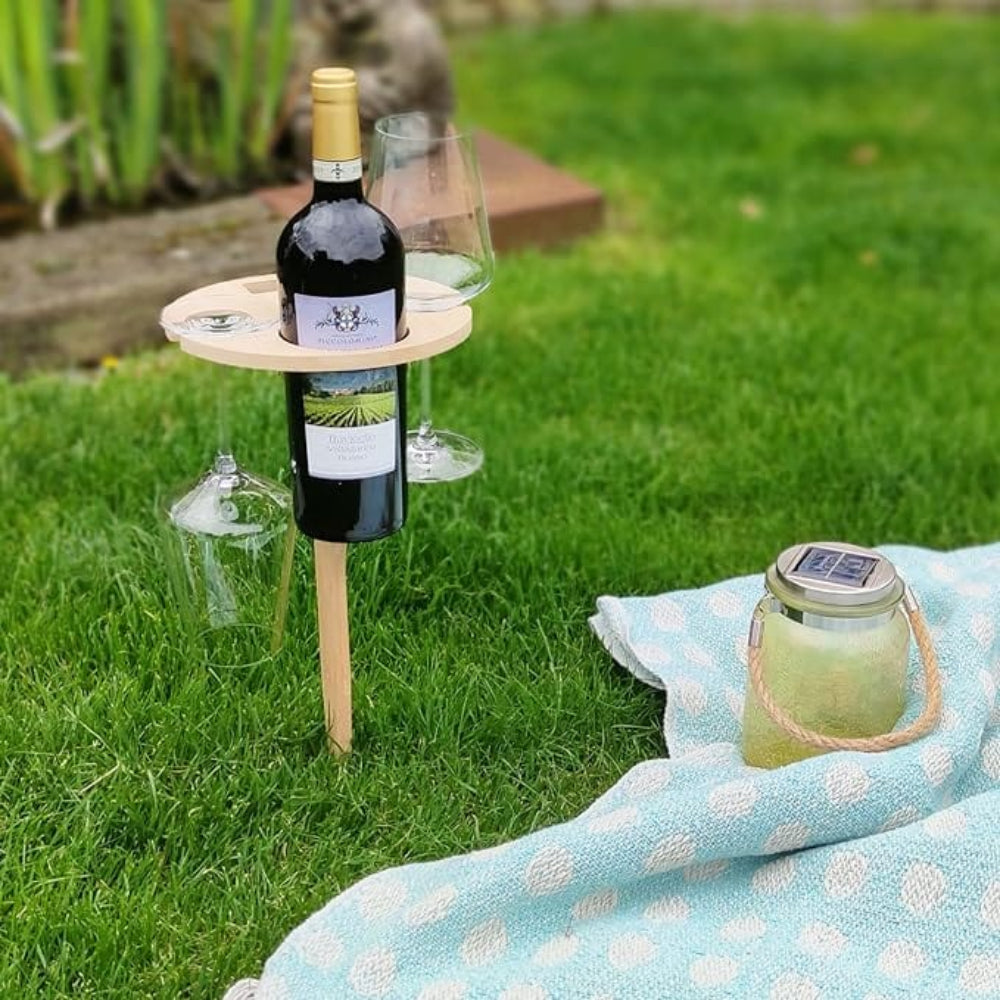 VinToGo – Houten Wijnpicknicktafel voor Buiten