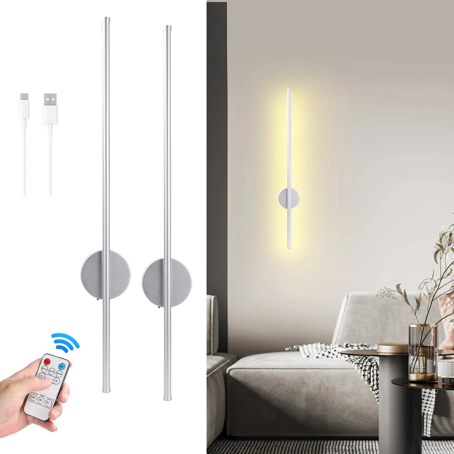 LumoFlex Wandlamp - Oplaadbaar