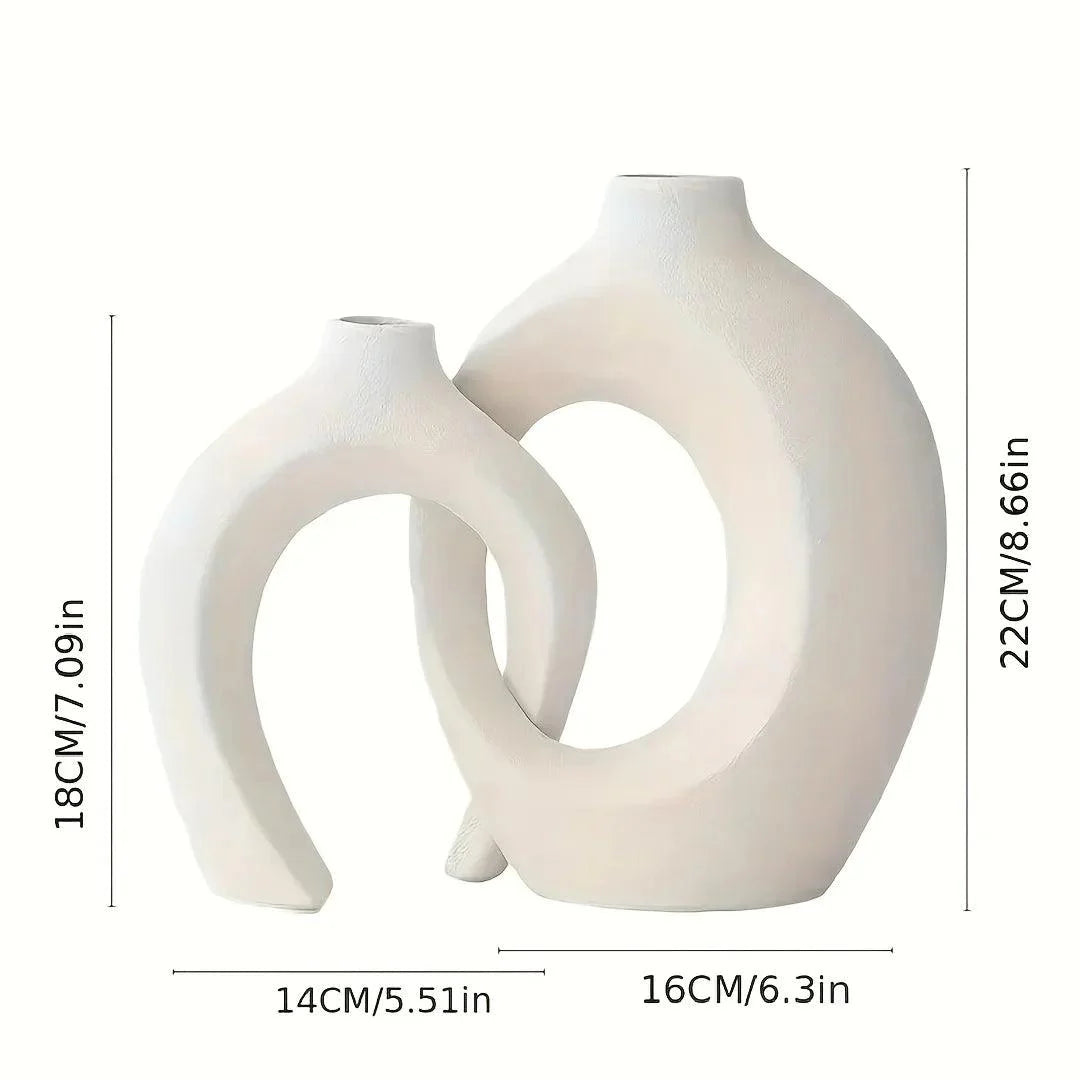 CeramiLuxe Vazen Set – Keramische boho chic vaas