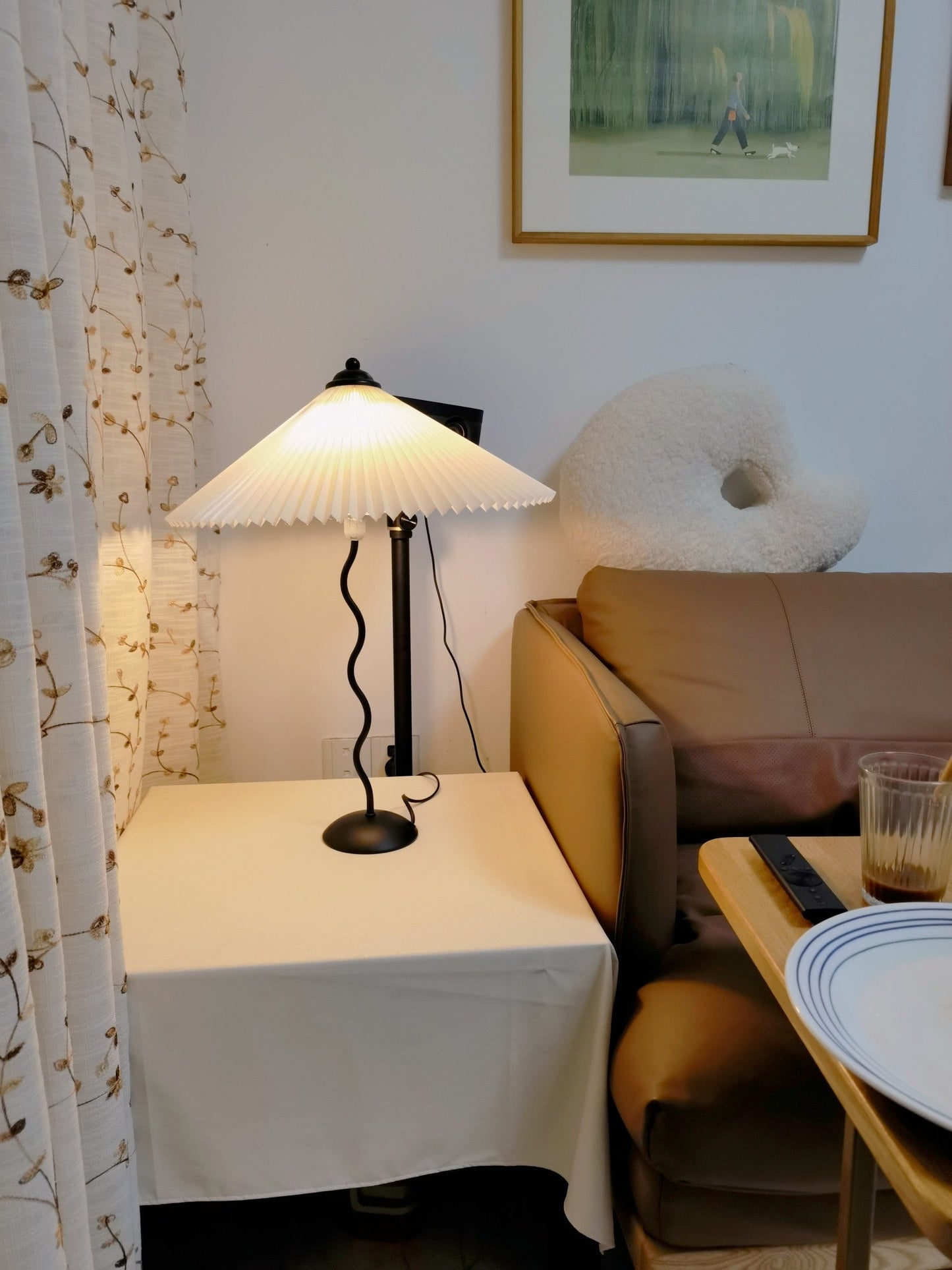 VeroTwist lamp - met geplooide stoffen kap