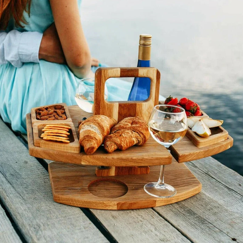 VinoLuxe – Opvouwbare Wijntafel voor Buitenmomenten in Stijl
