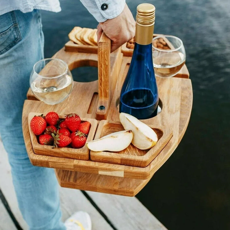VinoLuxe – Opvouwbare Wijntafel voor Buitenmomenten in Stijl