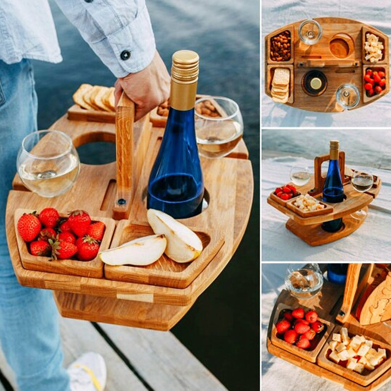 VinoLuxe – Opvouwbare Wijntafel voor Buitenmomenten in Stijl