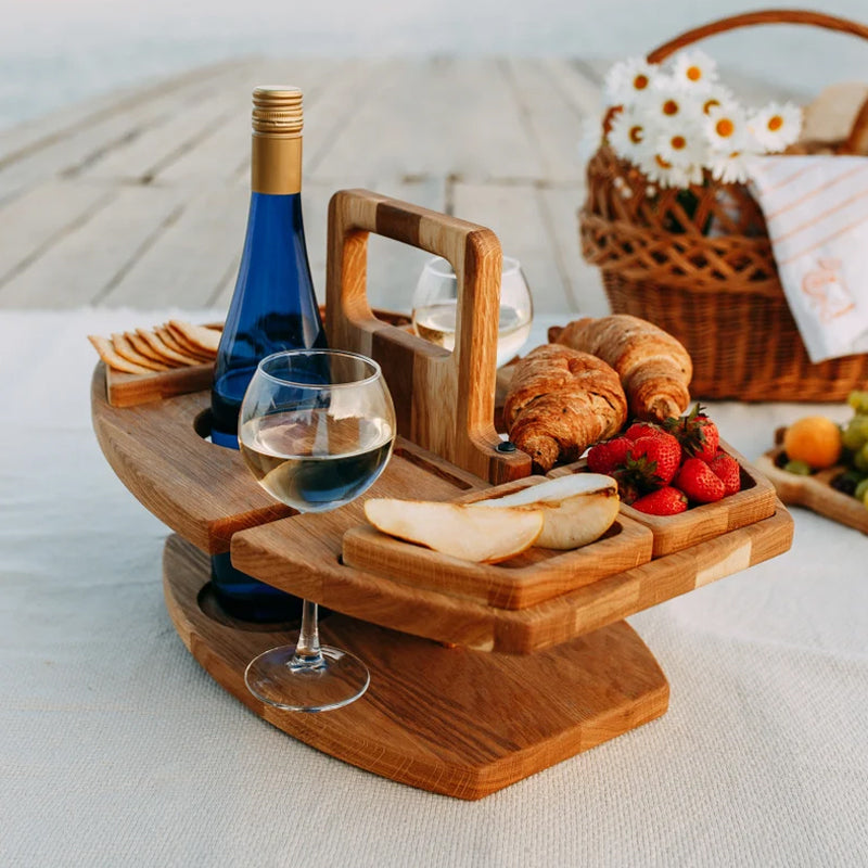 VinoLuxe – Opvouwbare Wijntafel voor Buitenmomenten in Stijl