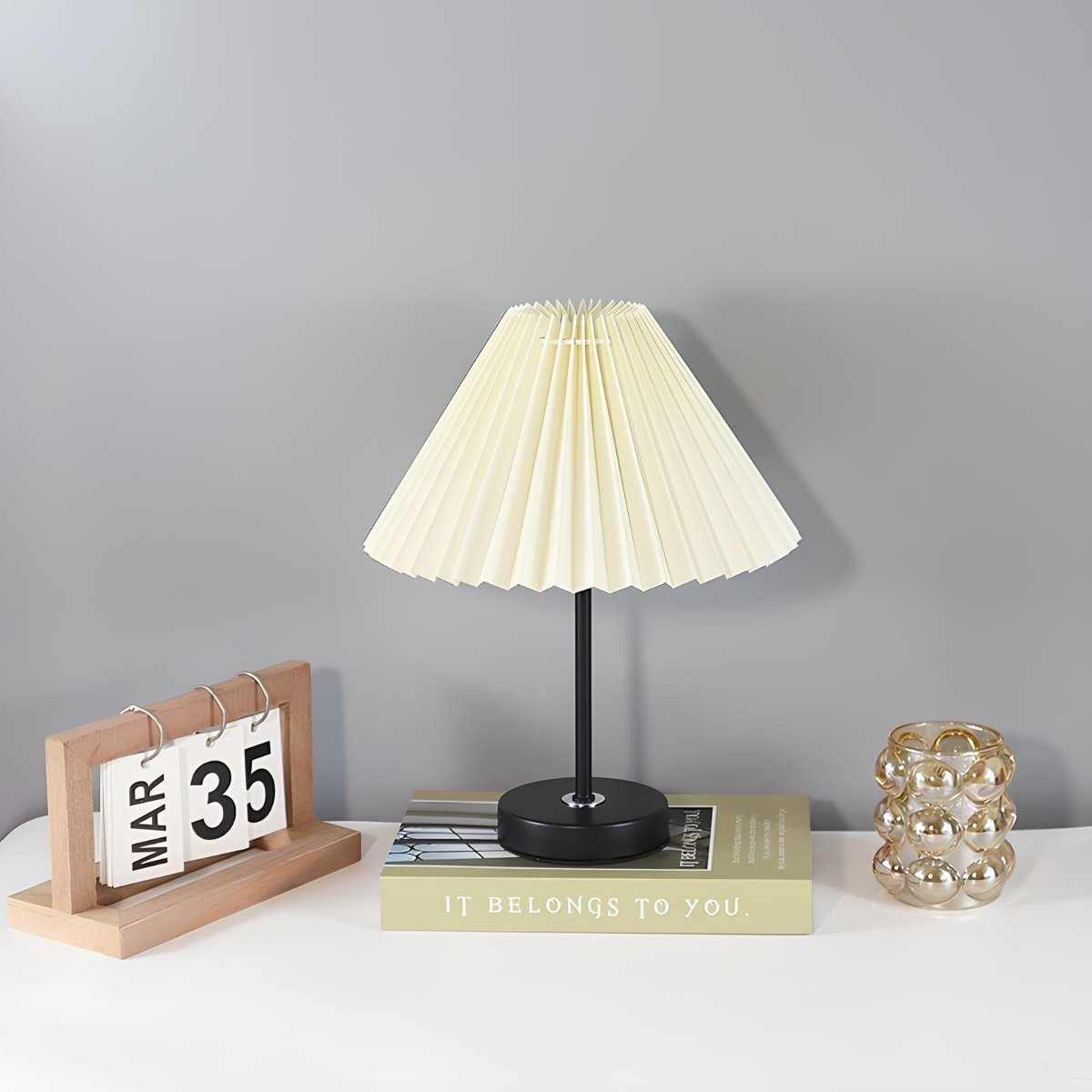 LumiÉl Tafellamp – Met geplooide stoffen kap
