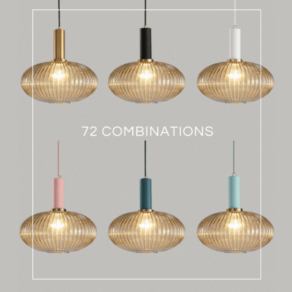 NordicGlow Hanglamp - Gecanneleerde glazen hanglamp