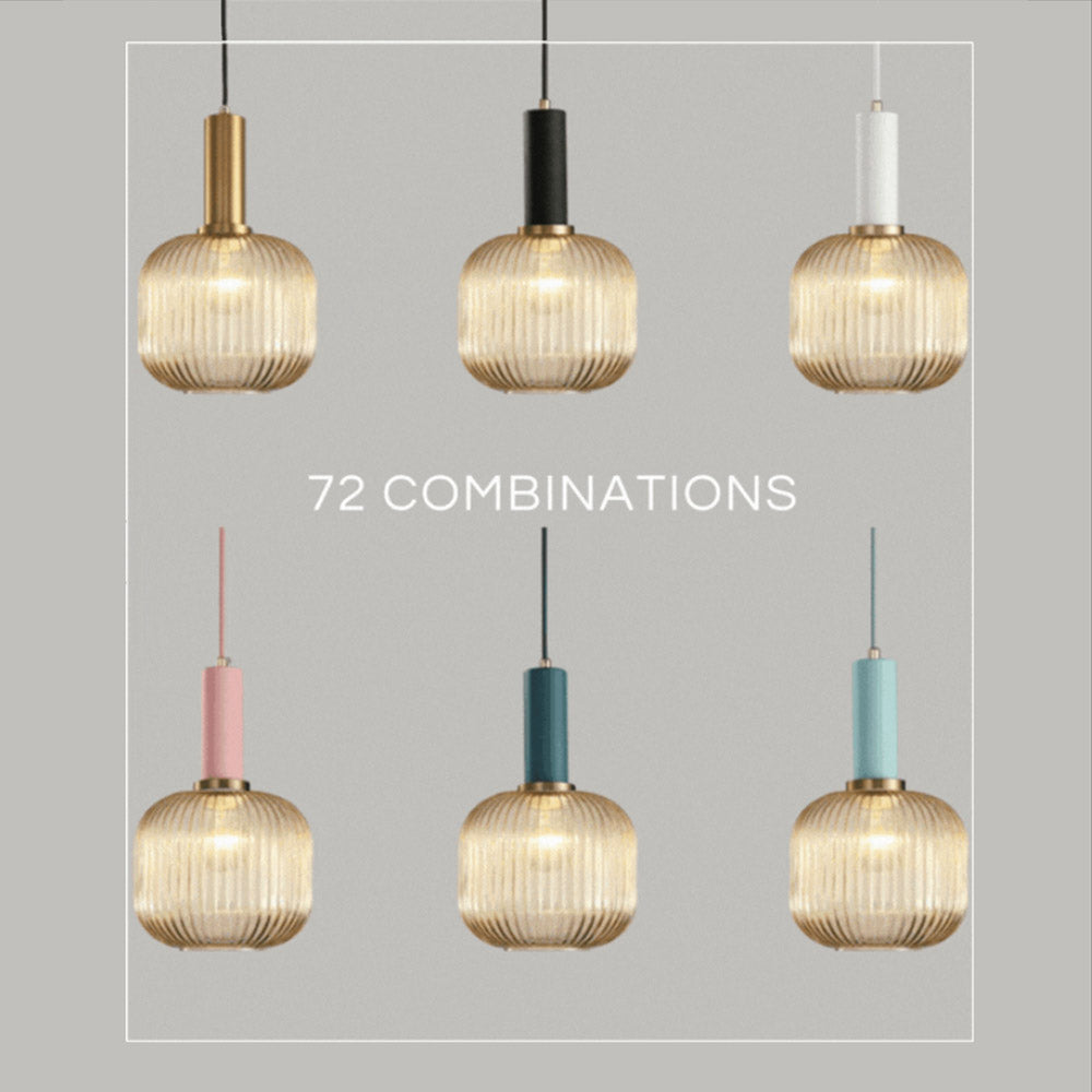 NordicGlow Hanglamp - Gecanneleerde glazen hanglamp