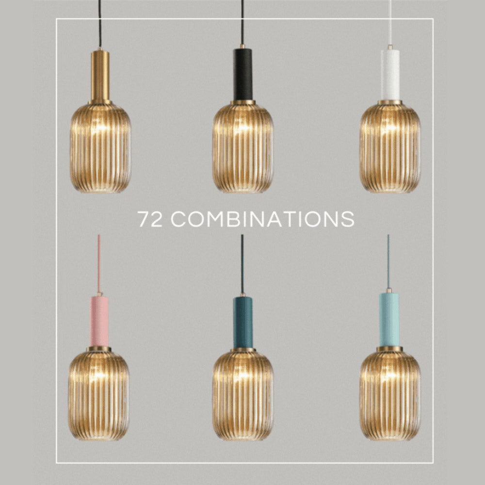 NordicGlow Hanglamp - Gecanneleerde glazen hanglamp