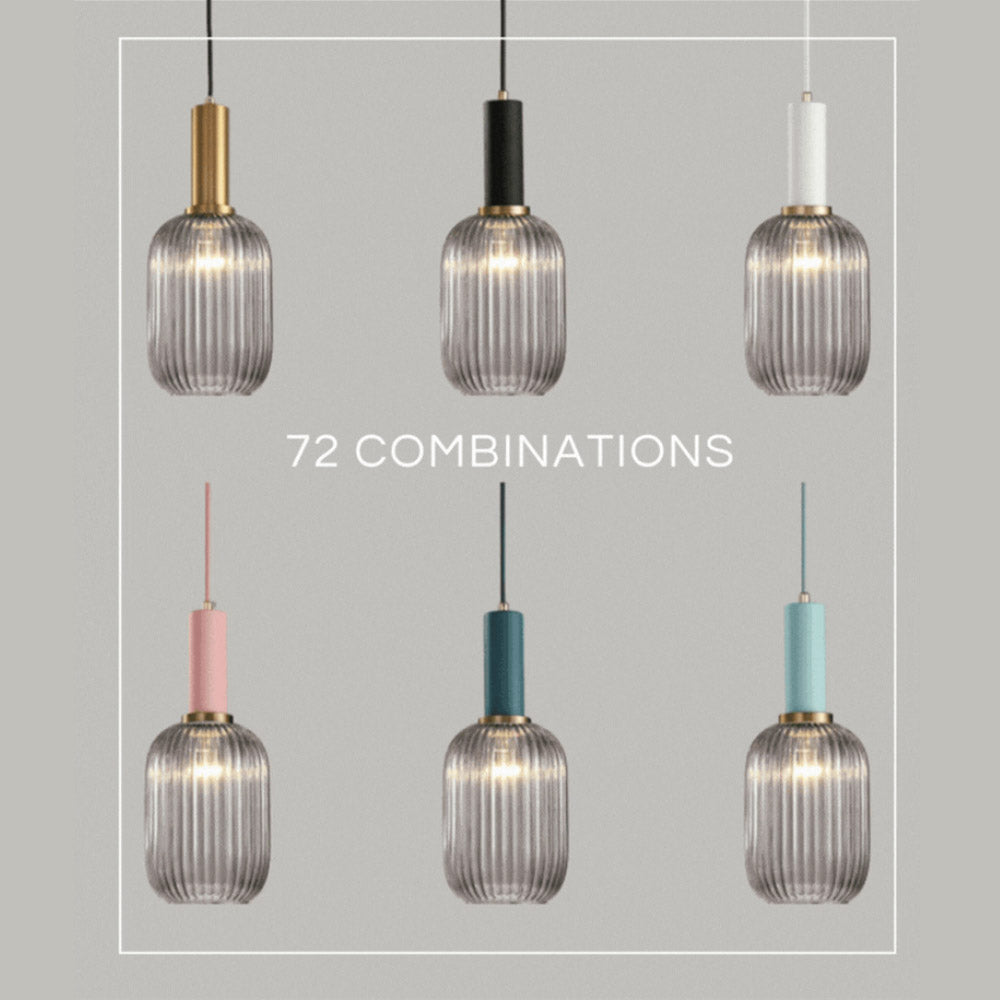 NordicGlow Hanglamp - Gecanneleerde glazen hanglamp