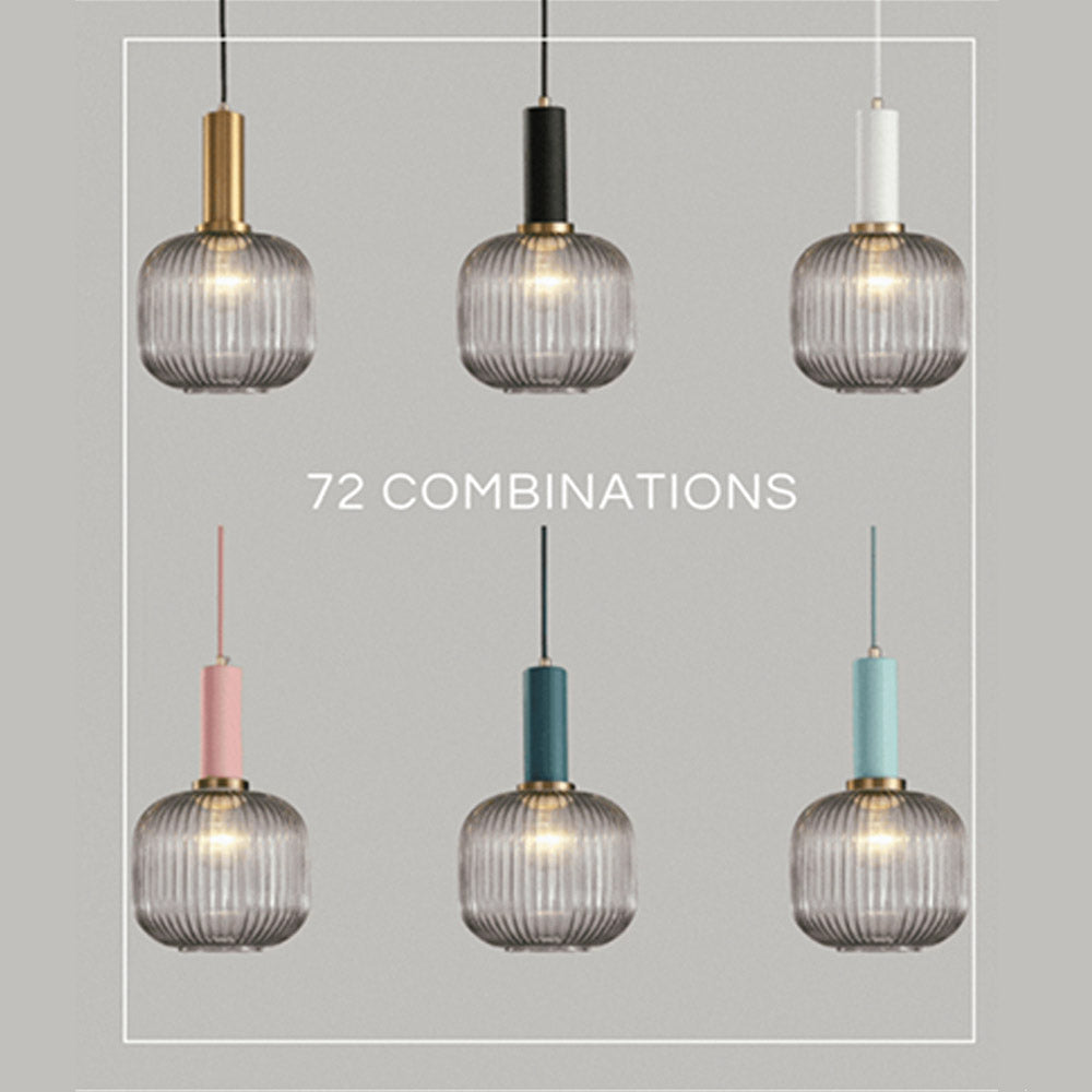NordicGlow Hanglamp - Gecanneleerde glazen hanglamp