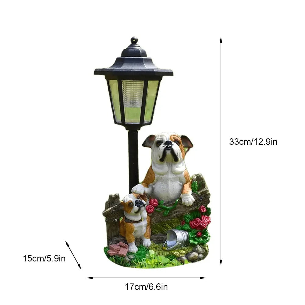 Zeshoekige Solar Tuinlamp – Decoratief Hars Beeldje met Licht