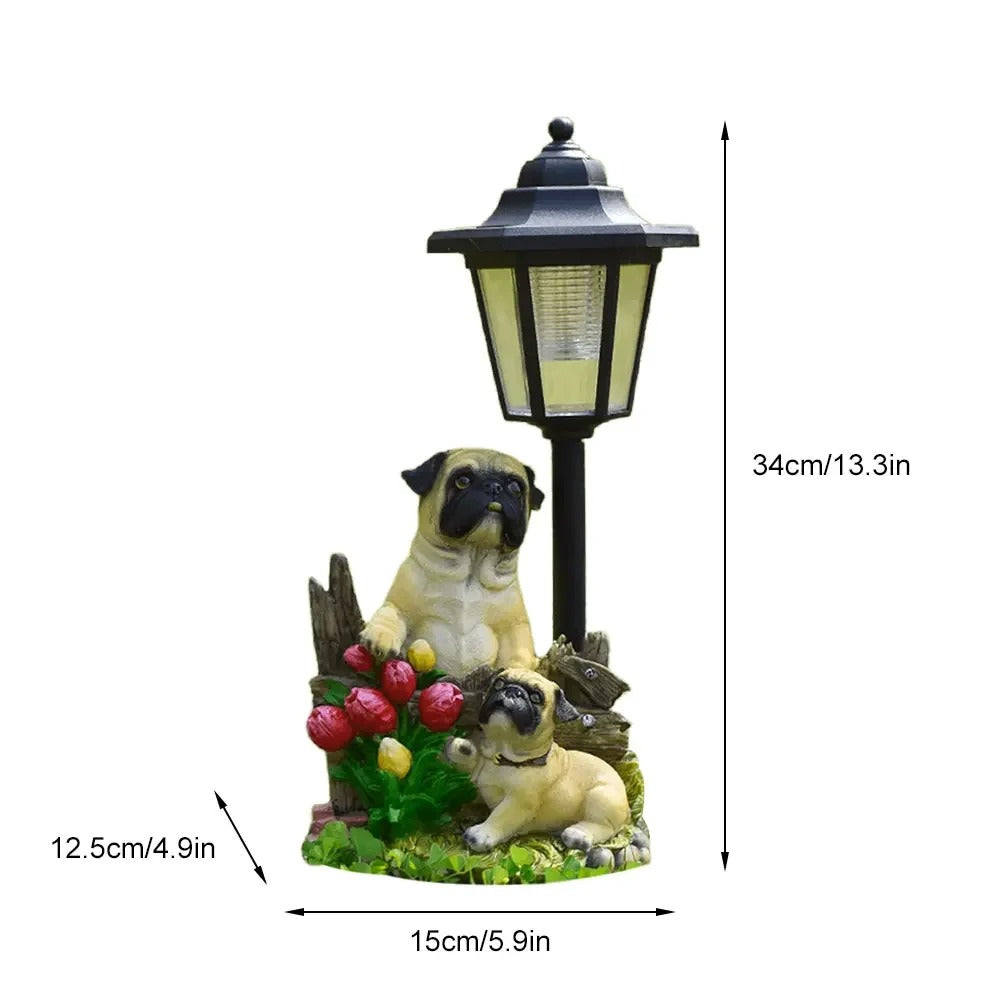 Zeshoekige Solar Tuinlamp – Decoratief Hars Beeldje met Licht