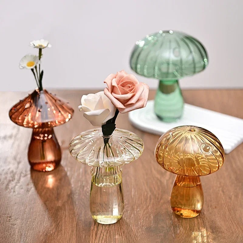 Creatieve Champignonglas Vaas – Voor Hydrocultuur, Droogbloemen of Aromatherapie