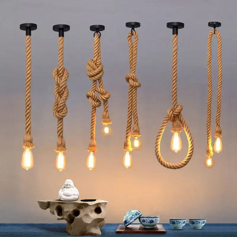 Rustieke Touwlamp – Vintage Sfeerverlichting met Natuurlijke Charme