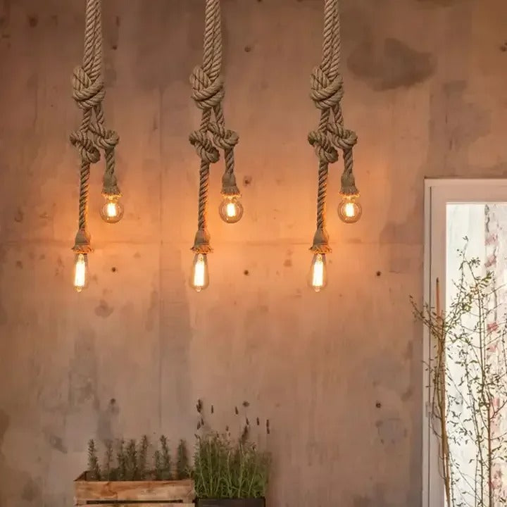 Rustieke Touwlamp – Vintage Sfeerverlichting met Natuurlijke Charme