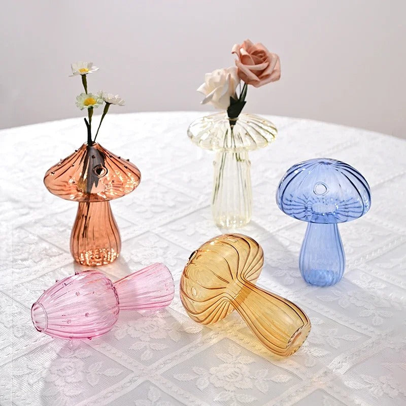 Creatieve Champignonglas Vaas – Voor Hydrocultuur, Droogbloemen of Aromatherapie