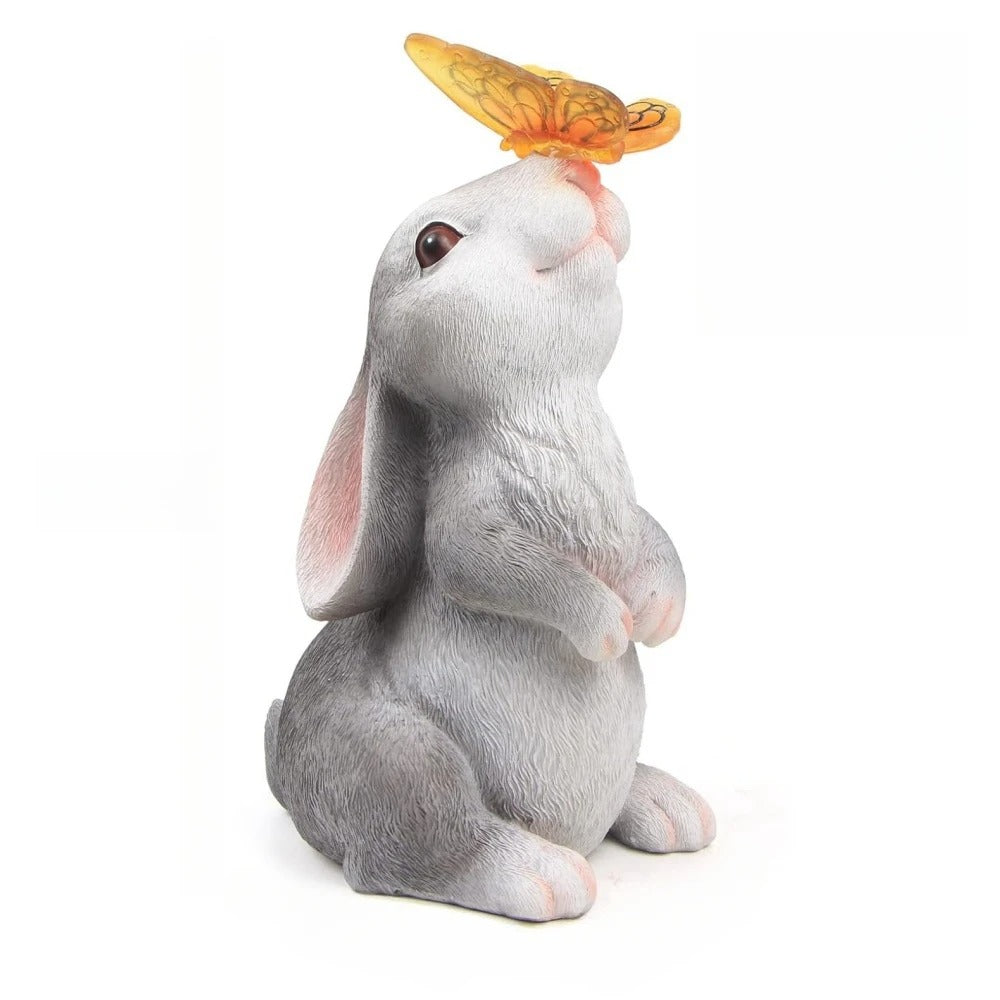 Solar Bunny – Tuindecoratie konijn met LED Solar vlinderlicht