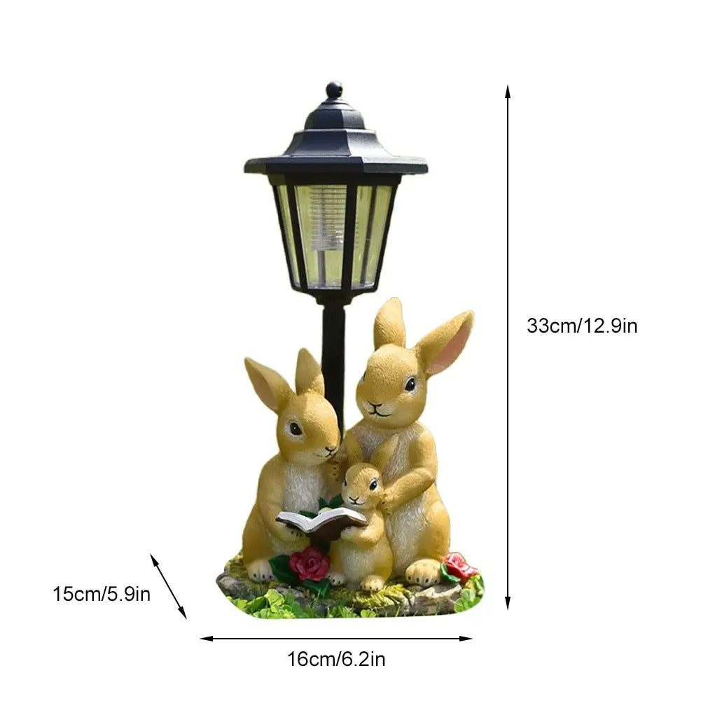 Zeshoekige Solar Tuinlamp – Decoratief Hars Beeldje met Licht