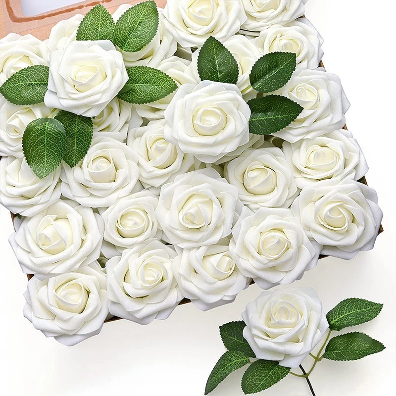 Rozenlicht – Schuimrozen voor Tijdloze Decoratie (1 set, 10 stuks)
