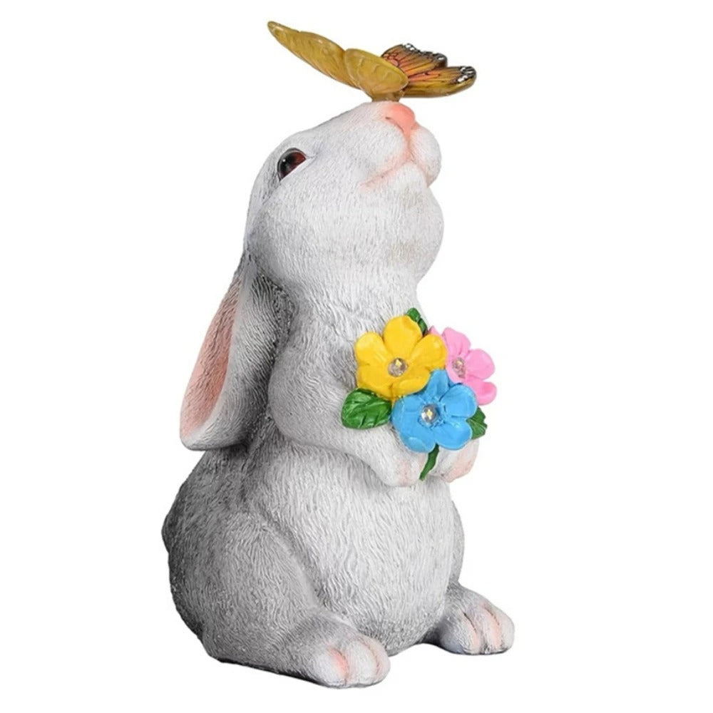 Solar Bunny – Tuindecoratie konijn met LED Solar vlinderlicht