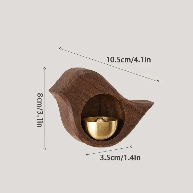 Rustieke Aura deurbel - Handgemaakt houten design met messing bel voor kalmerende klanken bij elke deuropening
